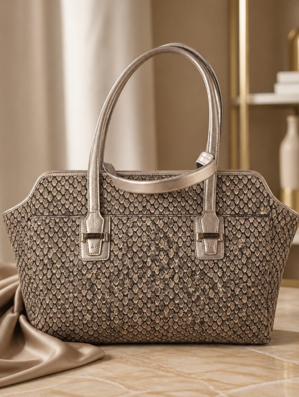 Coach Taylor Alexis Carryall Bag Python Print